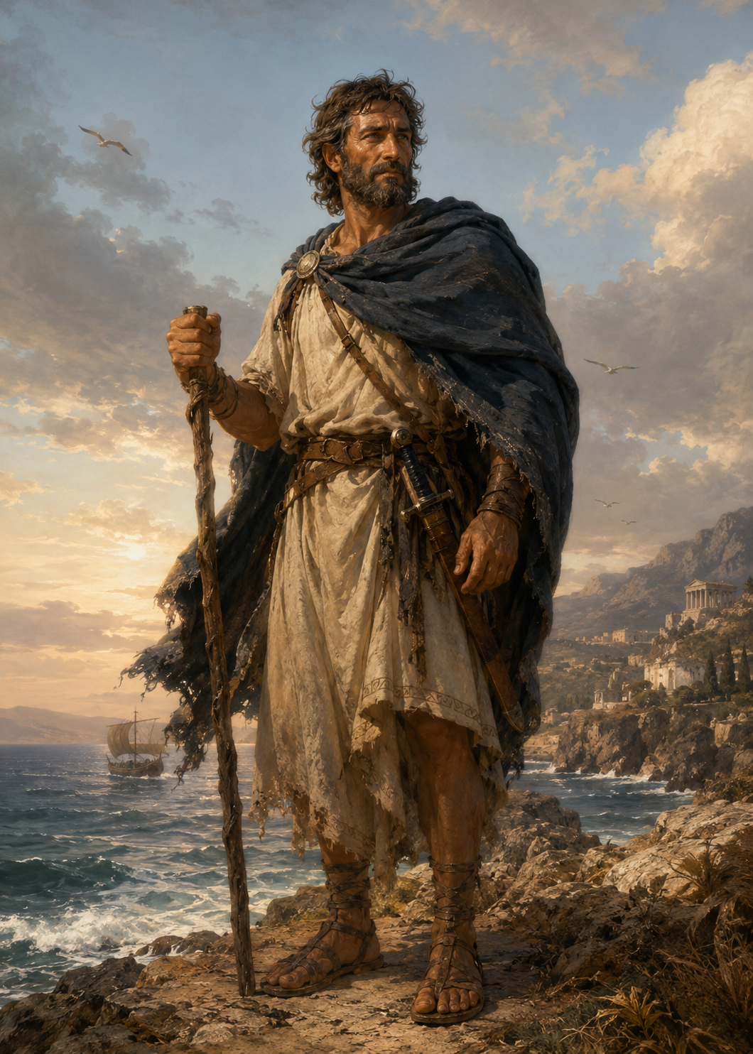 Odysseus: The Long Return SagaAtlas Greek Epic Archive legendary hero card artwork